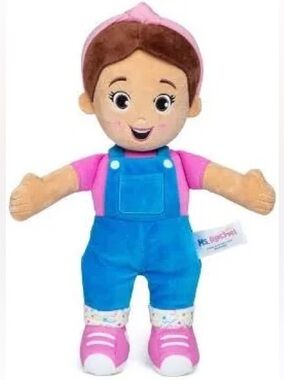 Rachel Plush Doll in Pink Shirt and Blue Overalls